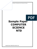 Sample Paper Computer Science NTD: Building Standards in Educational and Professional Testing