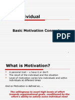 The Individual: Basic Motivation Concepts