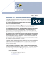 Bulletin 888 ARGENTINE CUSTOMS PRACTICES - FINE 2013 05 17 UK P&I