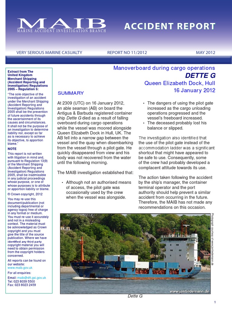 MAIB-Incident-Investigation-Man Overboard During Cargo Operations-Dette ...