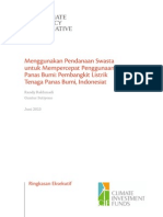 Menggunakan Pendanaan Swasta Untuk Mempercepat Penggunaan Panas Bumi Pembangkit Listrik Tenaga Panas Bumi Indonesiat – Ringkasan Eksekutif