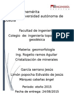 Cristalizacion de Mineral Geomorfologia