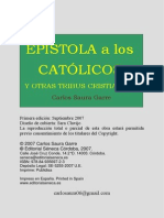 Epístola a Los Católicos y Otras Tribus Cristianas. Carlos Saura Garre