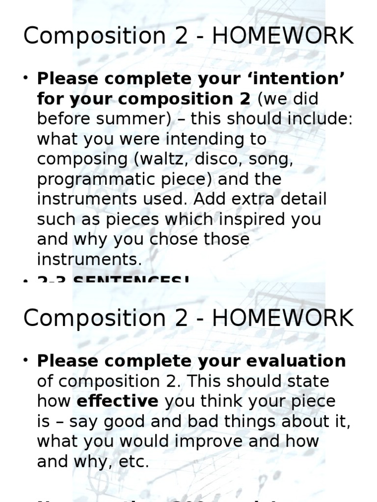 Composition Planning and Evaluation Guide | PDF | Musical Compositions ...