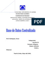 Bases de Datos Centralizada