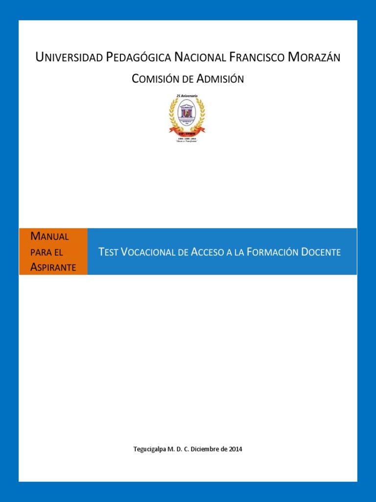 Manual del Aspirante UPNFM 2025 | PDF | Número Real | Comprensión lectora