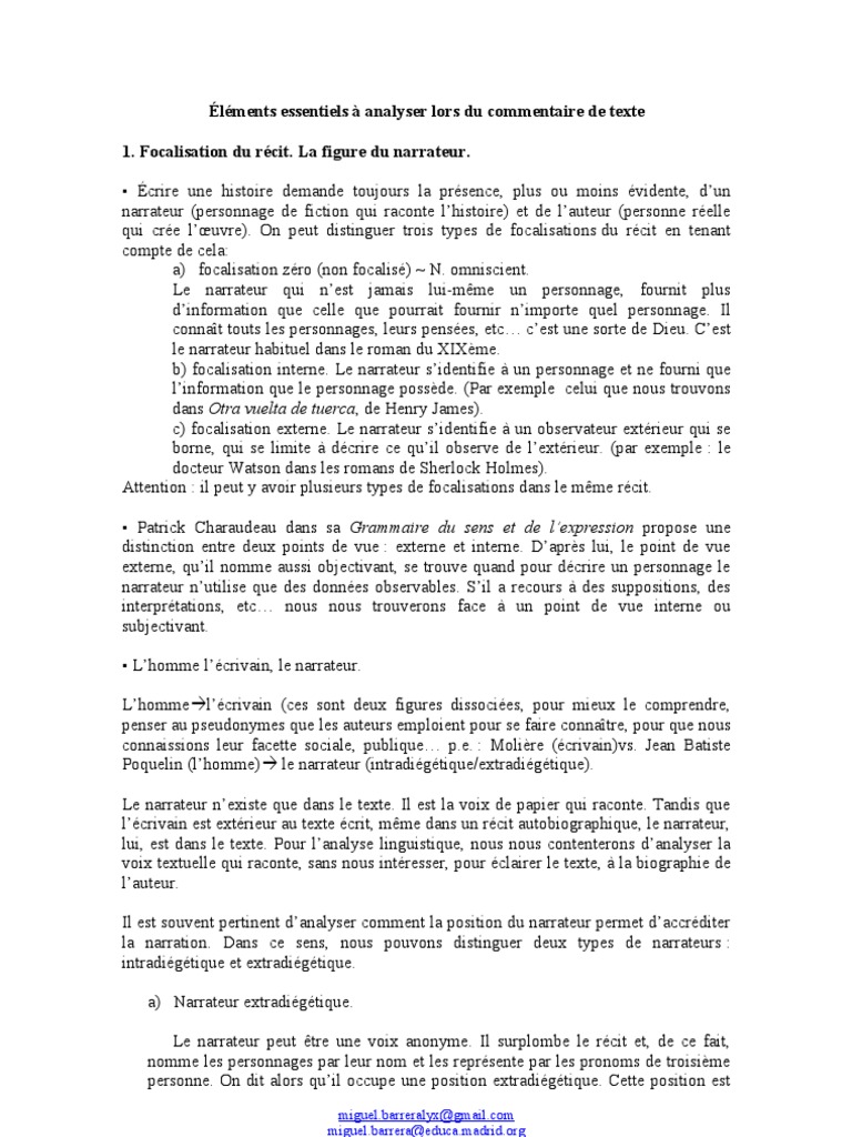 Types de narrateurs en littérature | PDF | Narration | Linguistique
