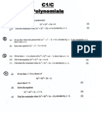 C1C Past Paper Questions Factor and Remainder Theorem