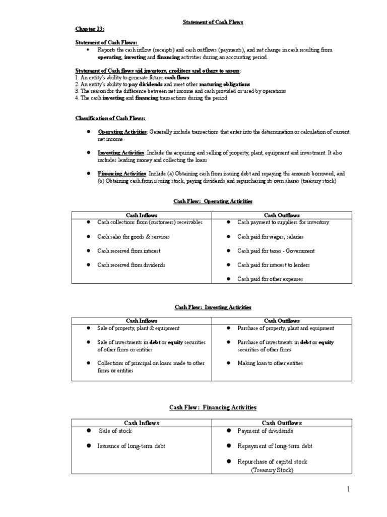 Cash Flow Statement Overview | PDF | Cash Flow Statement | Expense