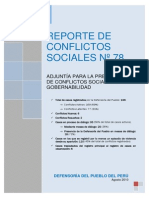Reporte de Conflictos Sociales Perú Agosto 2010