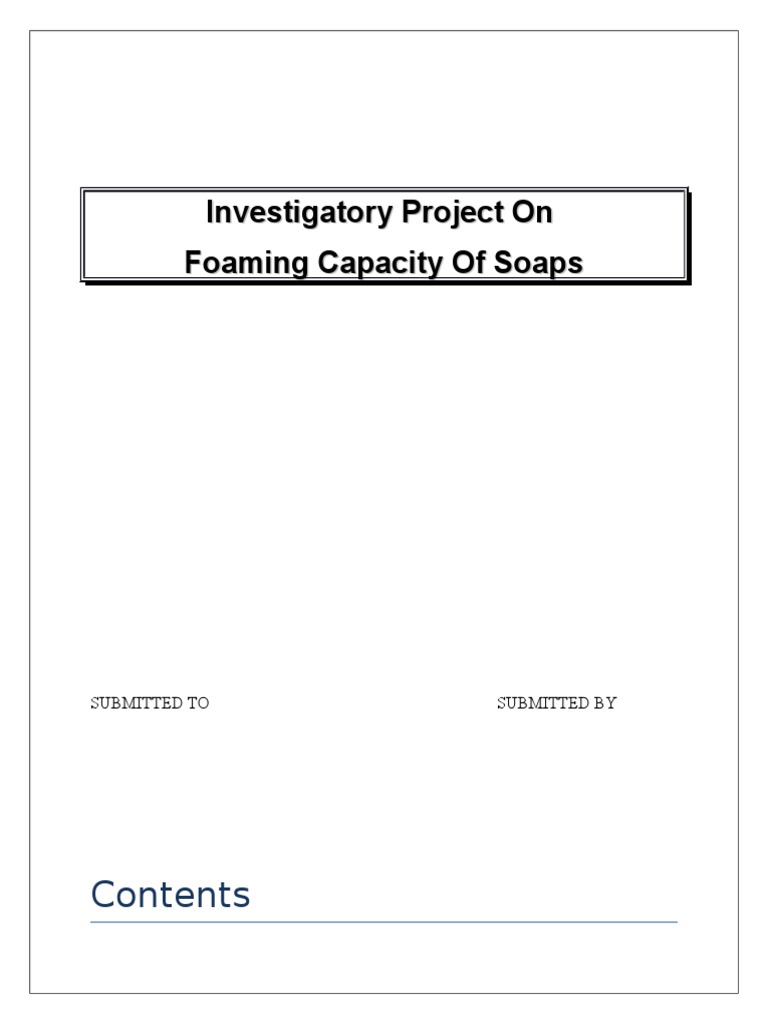 Chemistry Project Report Soap | PDF | Soap | Chemical Substances