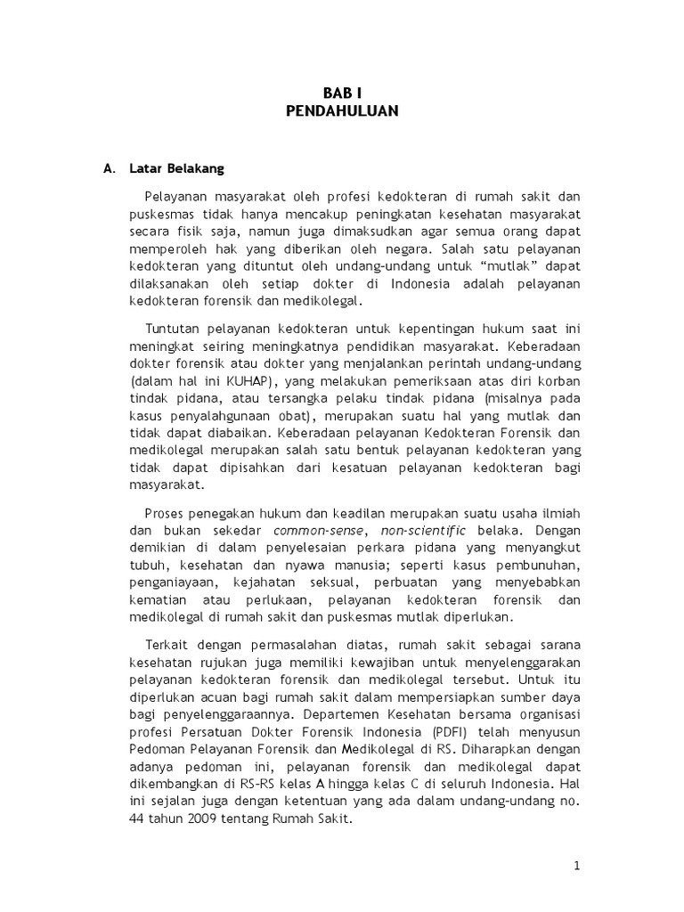 Pedoman Pelayanan Kedokteran Forensik Di Rs 1 Pdf