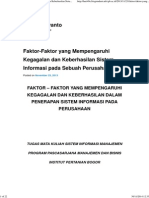 Faktor-Faktor Yang Mempengaruhi Kegagalan Dan Keberhasilan Sistem Informasi Pada Sebuah Perusahaan