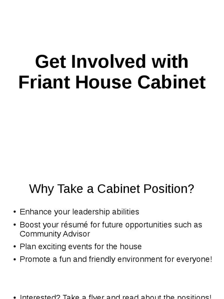 RA Cabinet Positions Bulletin Board | PDF