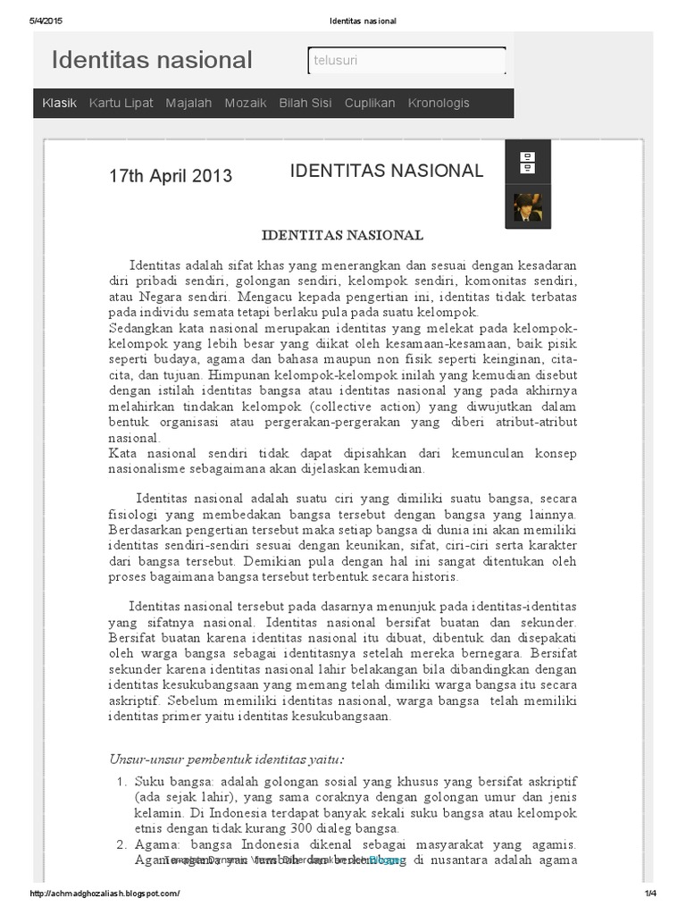 Identitas Nasional Pdf