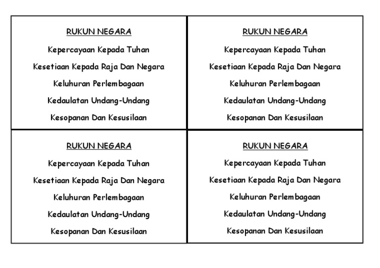 Rukun Negara Pdf