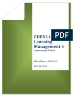 EDED11399 - Learning Management 4: Assessment Task 1
