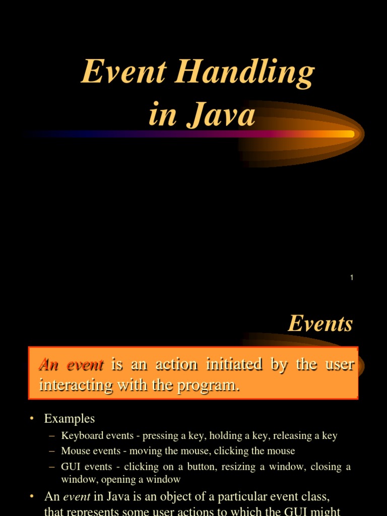 Event Handling in Java | PDF | Class (Computer Programming) | Method ...