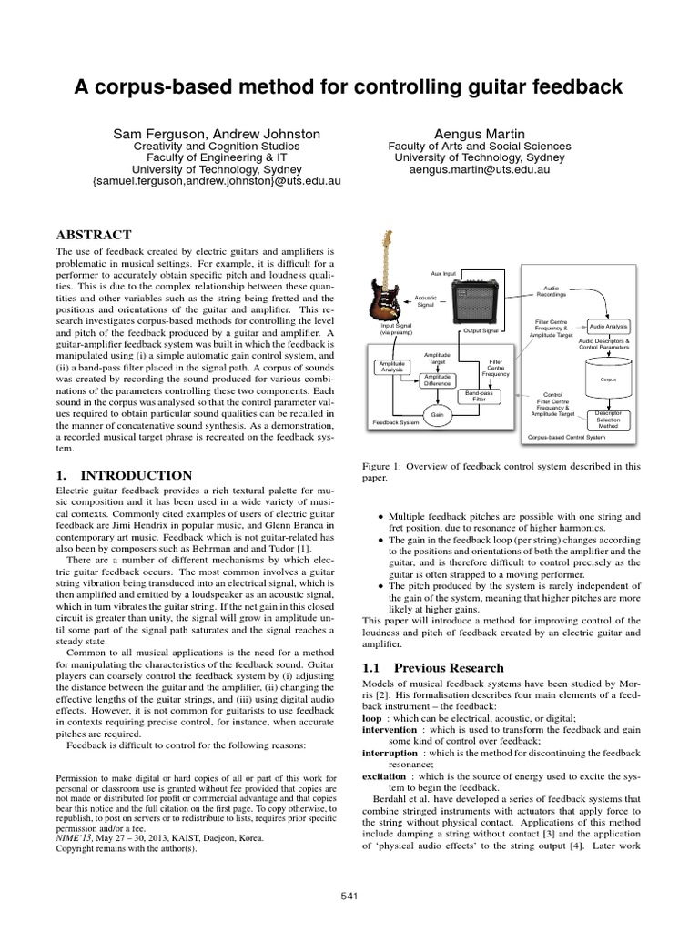 guitar feedback Feedback String Instruments