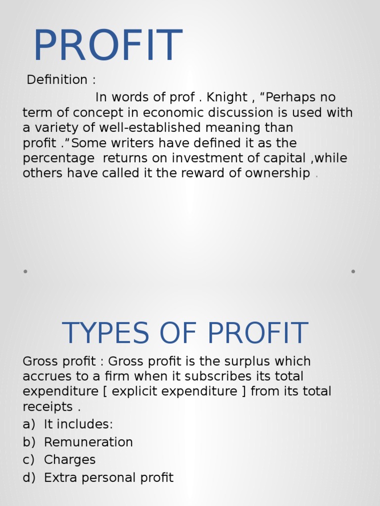 Profit