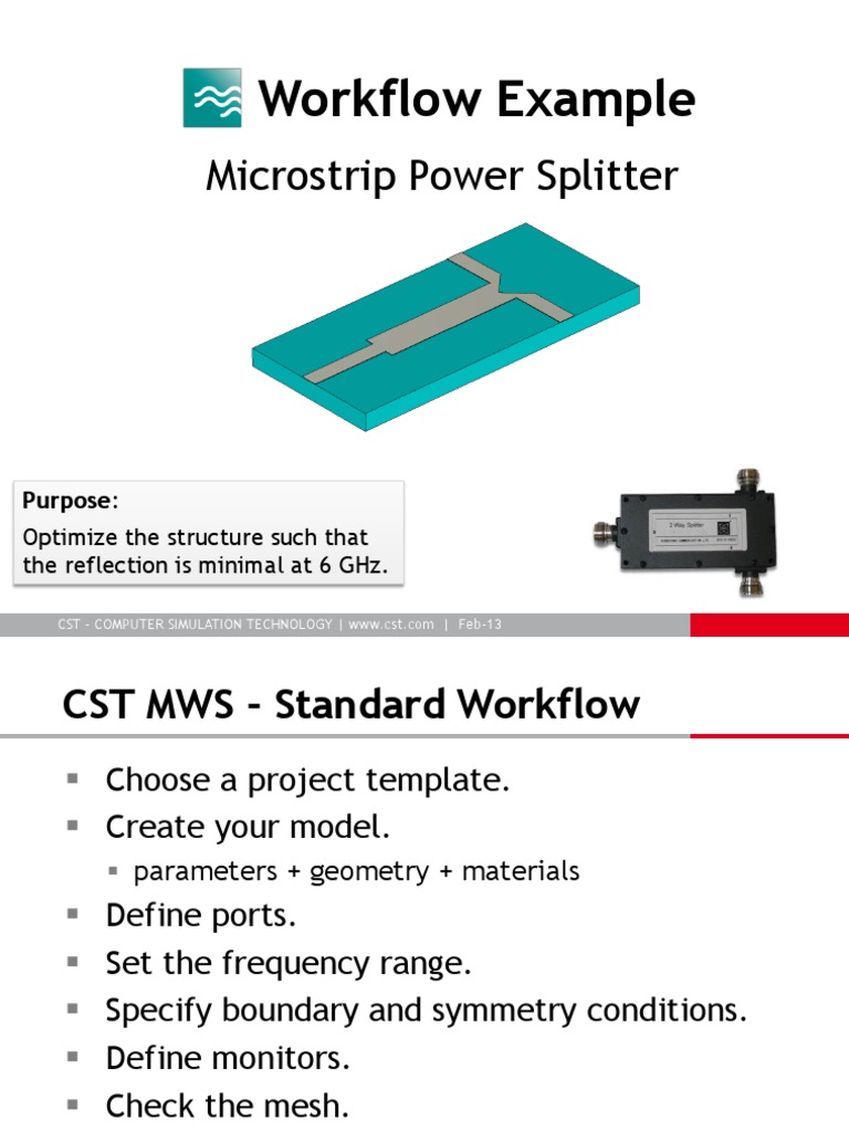 Microstrip Power Splitter Workflow Guide | PDF | Simulation ...