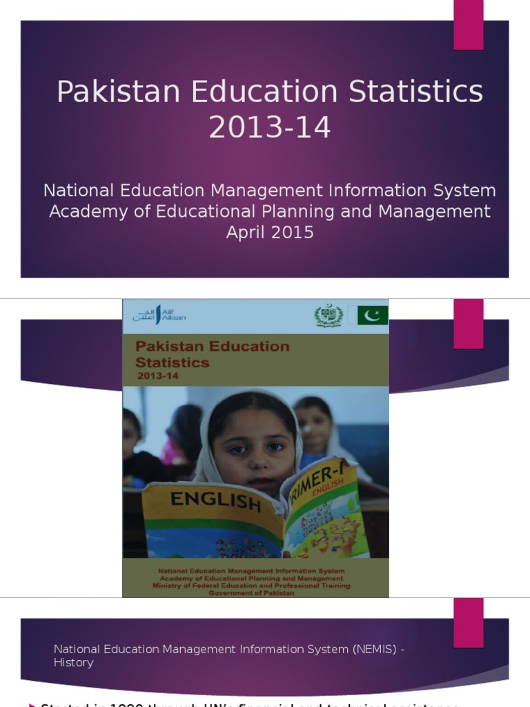 Pakistan Education Statistics 2013 14 PDF Pakistan Further Education