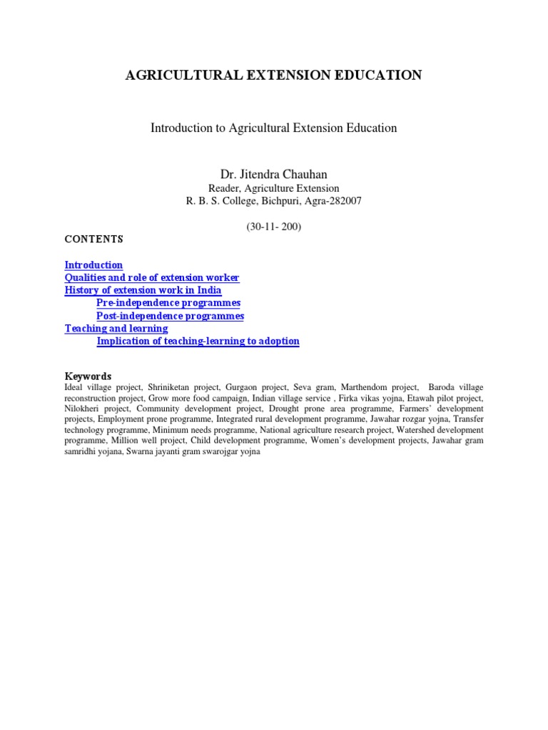 Agricultural Extension Education in MP | PDF | Motivation | Motivational
