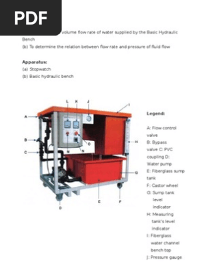 Fluid Mechanics Hydraulic Bench Valve Flow Measurement