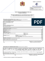 Attestation de Residence Fiscale