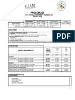 Preschool: School Fees and Payment Schedules