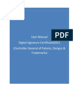 User Manual Digital Signature Certificate (DSC) (Controller General of Patents, Designs & Trademarks)