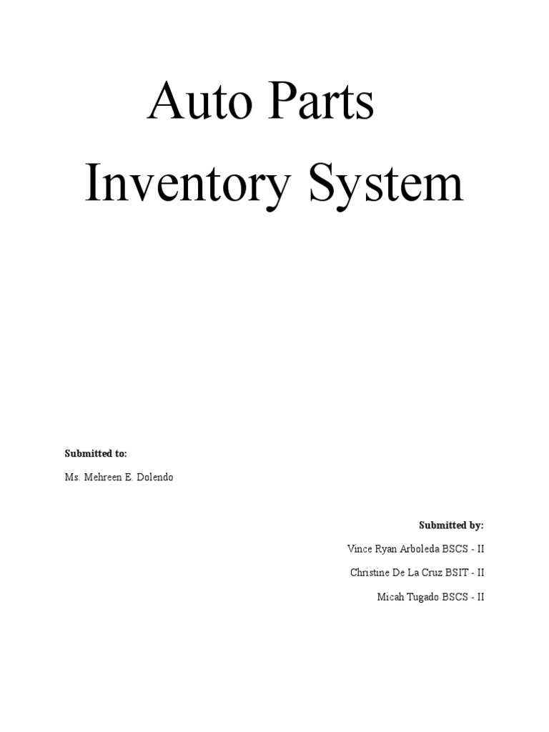 Auto Parts Inventory Management System | PDF | Inventory | Warehouse