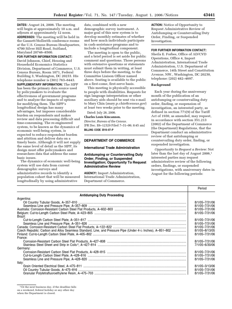 Notice: Antidumping: Welded Carbon Steel Pipe and Tube From ...