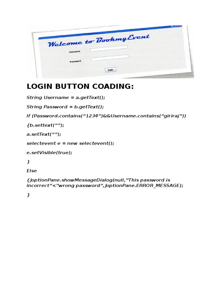 Login Button Coading | PDF