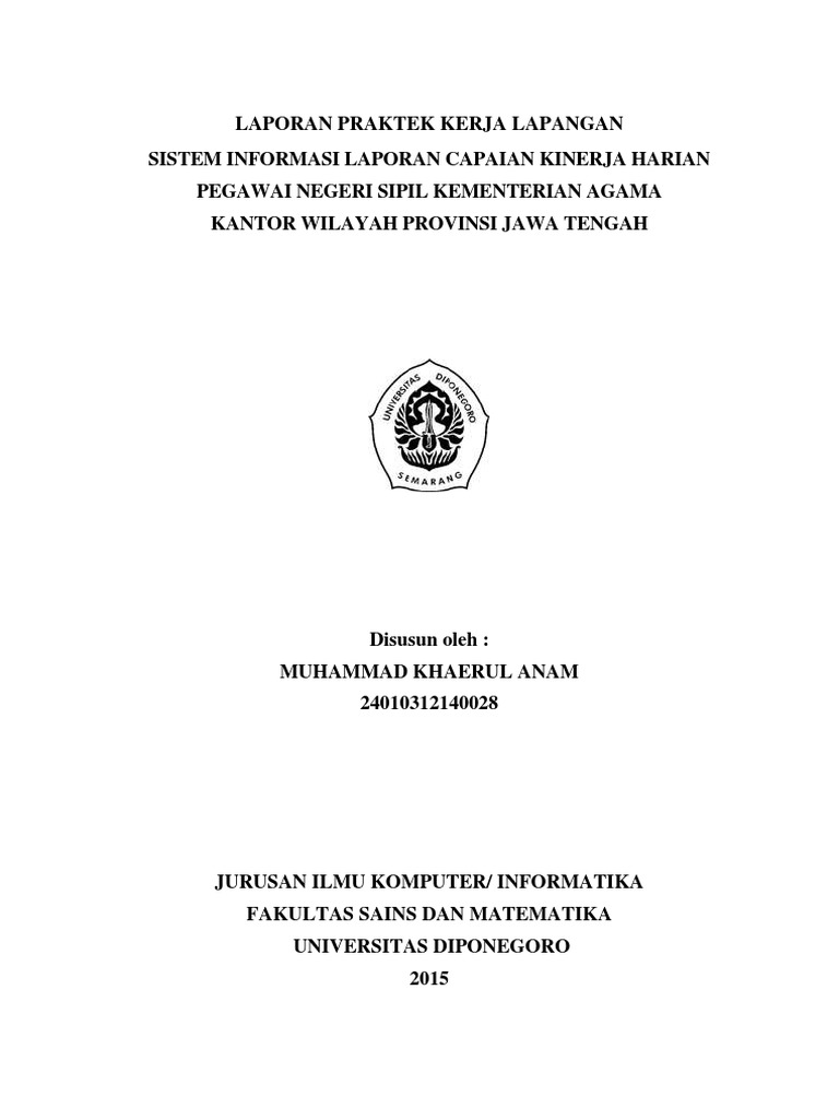 Laporan Praktek Kerja Lapangan Sistem Informasi