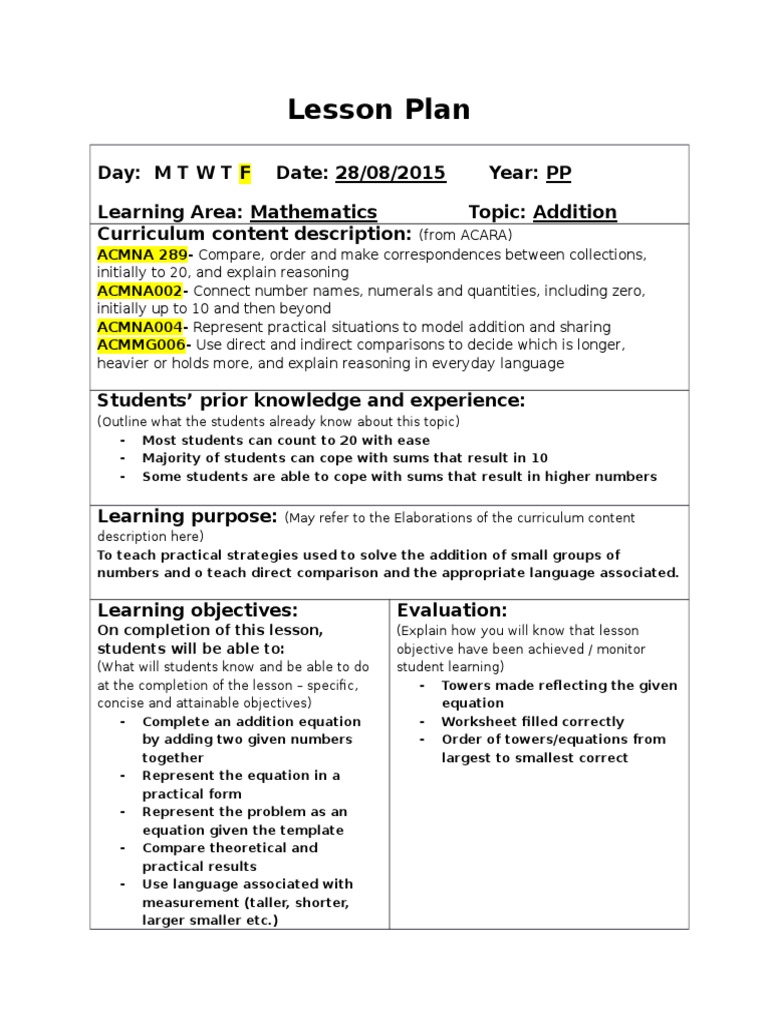 Math lesson plans image