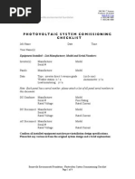 PV System Commissioning Forms | PDF | Photovoltaics | Photovoltaic System