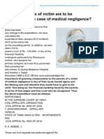 Whether parents of victim are to be compensated in case of medical negligence? 