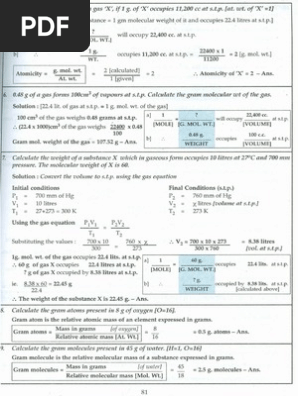 Chemistry Icse0002 Mole Unit Gases