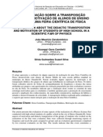 Uma Avaliação Sobre A Transposição Didática E Motivação de Alunos de Ensino Médio em Uma Feira Científica de Física