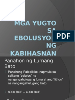 Mga Yugto Sa Ebolusyon NG Kabihasnan