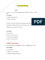 Positive Agreement: Agreeing/Disagreeing