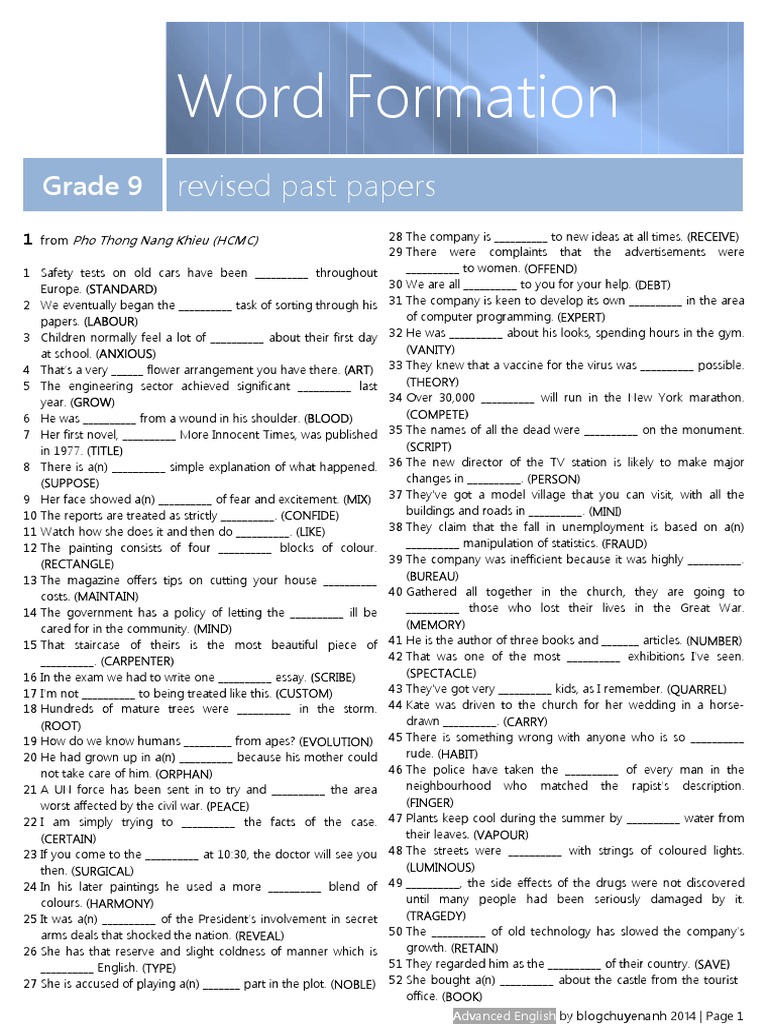 Word formation essay picture