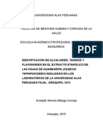 Identificación de alcaloides, taninos y flavonoides en extracto de hojas de Huamanripa