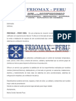 Carta de Presentacion Friomax Peru Eirl