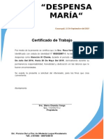 Certificado de TRABAJO Pepa