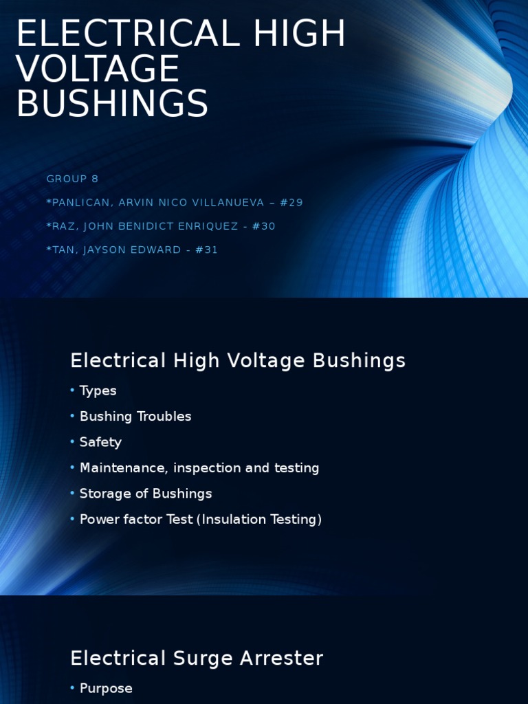 Comprehensive Guide to Electrical High Voltage Bushings Types, Testing