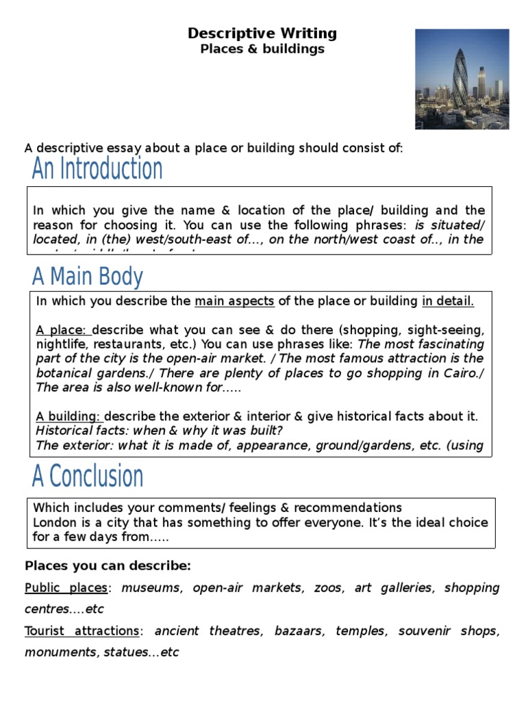 writing a descriptive essay about a building