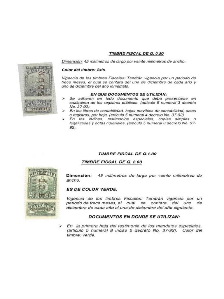 Timbres Fiscales de 25 Quetzales | PDF | Finanzas y dinero