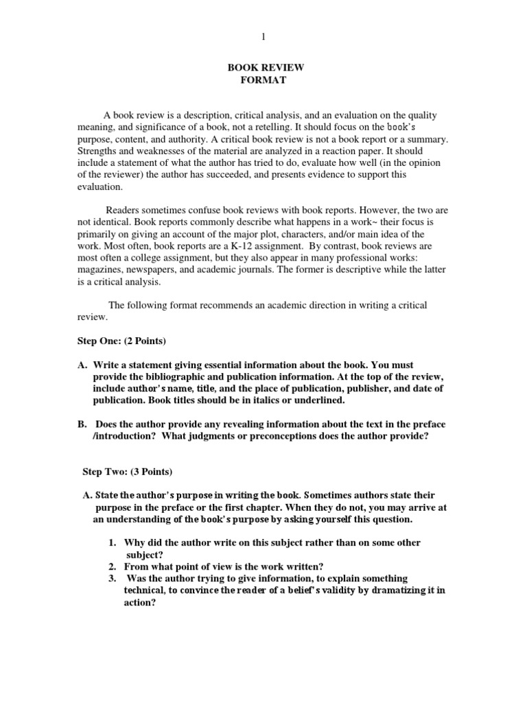  Book Review Format Example Best Book Review Examples For All 
